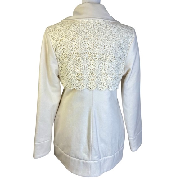 Gentle Fawn Cream Lace-Detail Pea Coat Size S - Picture 5 of 12